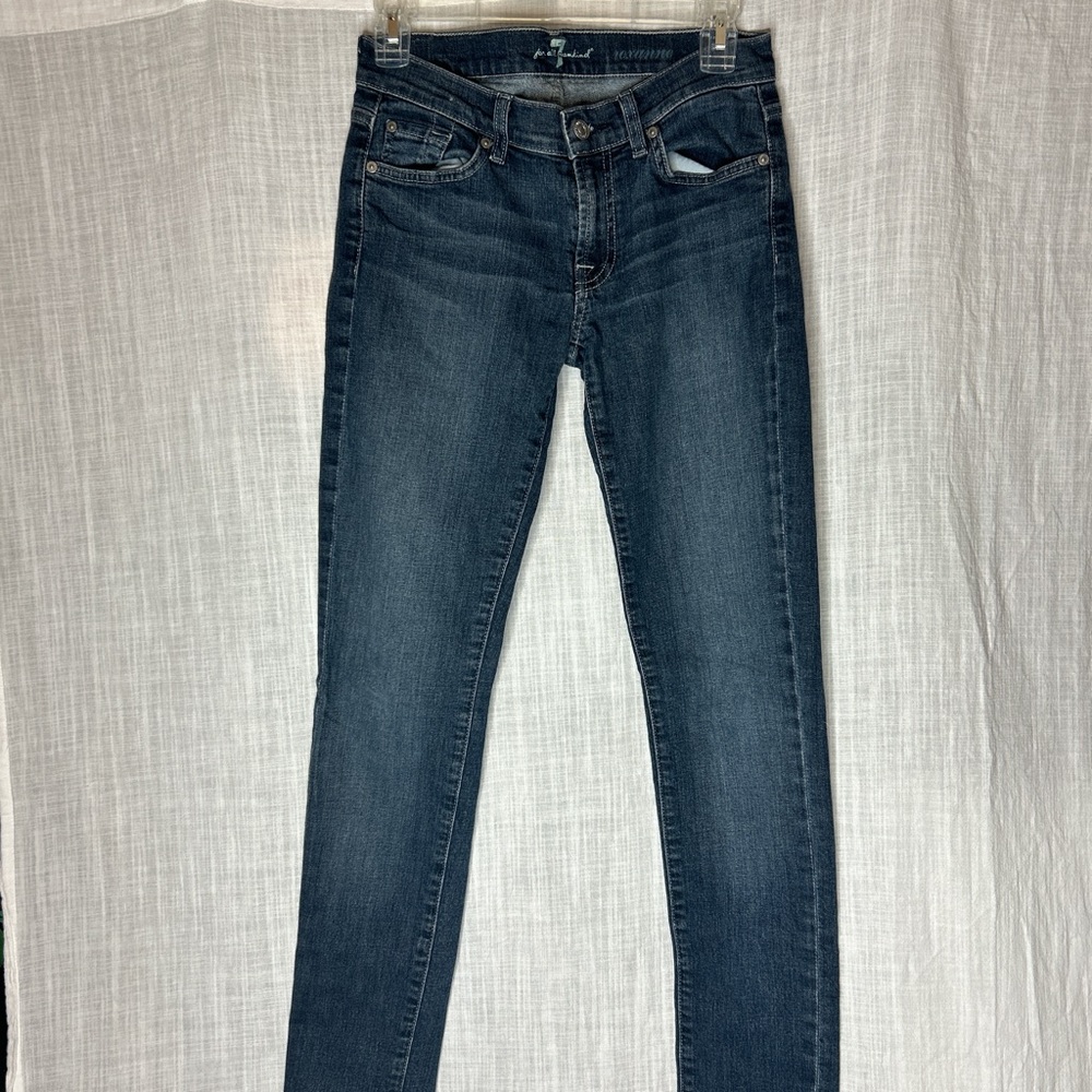 7 For All Mankind Roxanne Dark Blue Denim slim skinny Jeans